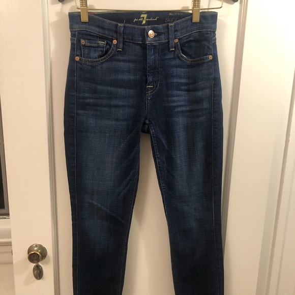 7 For all Man Kind High Rose Skinny Jeans - Picture 3 of 4